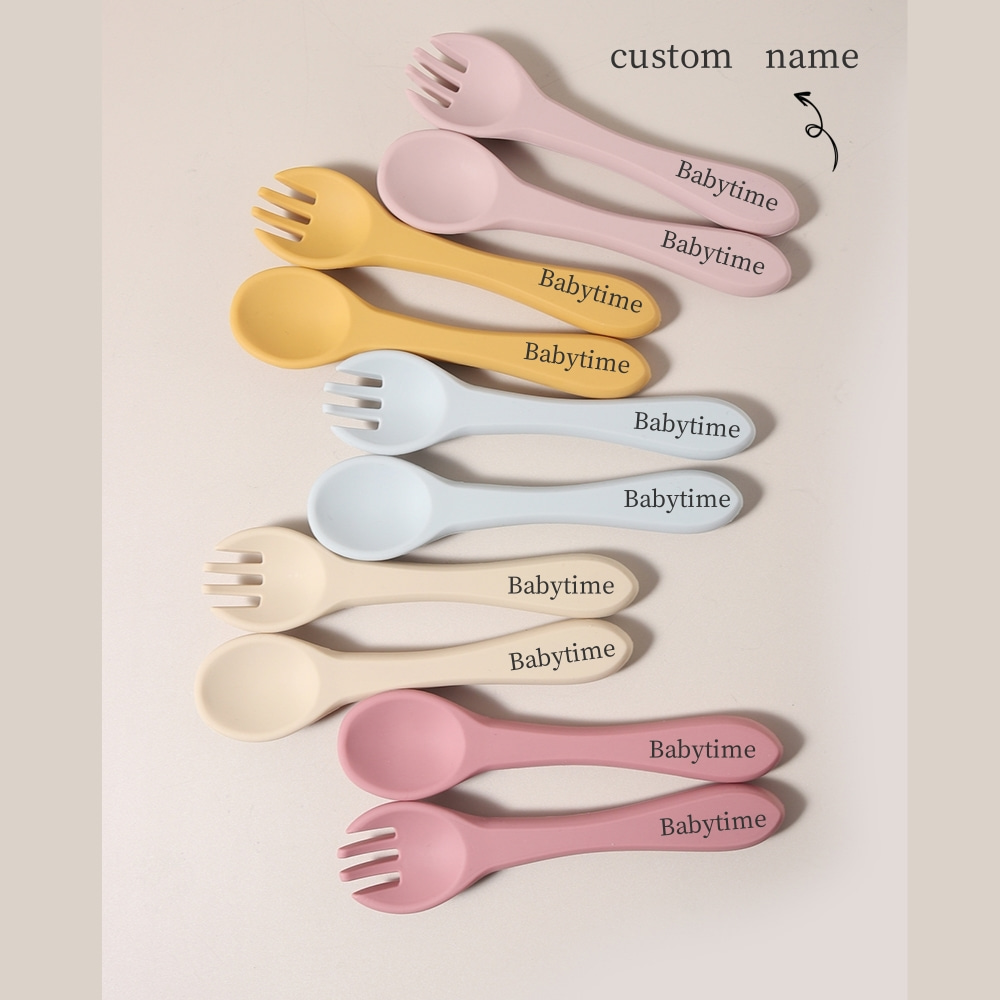 Baby Food Diet - Personalizowane imię 1 Para Silikonowych Łyżek
